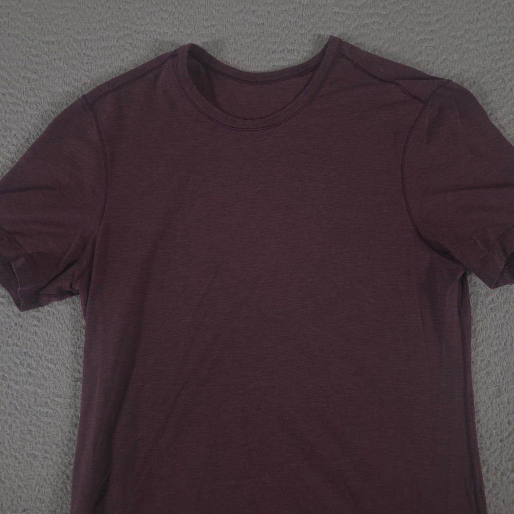 Lululemon‎ Shirt Mens S Burgundy Five Year Basic Pima Cotton Stretch Tee Workout